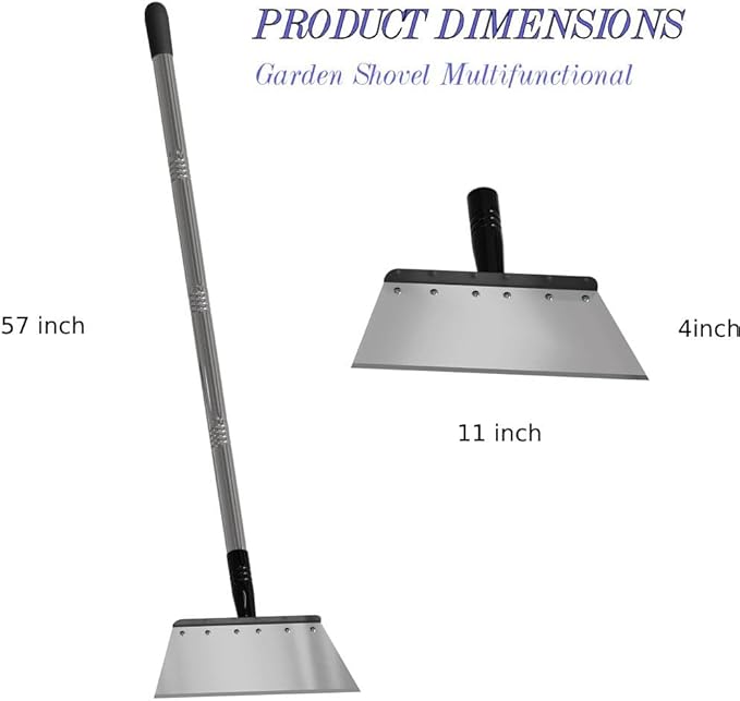 Multifunctional Garden Shovel – 54" Heavy Duty Stainless Steel Cleaning Tool with Adjustable Handle