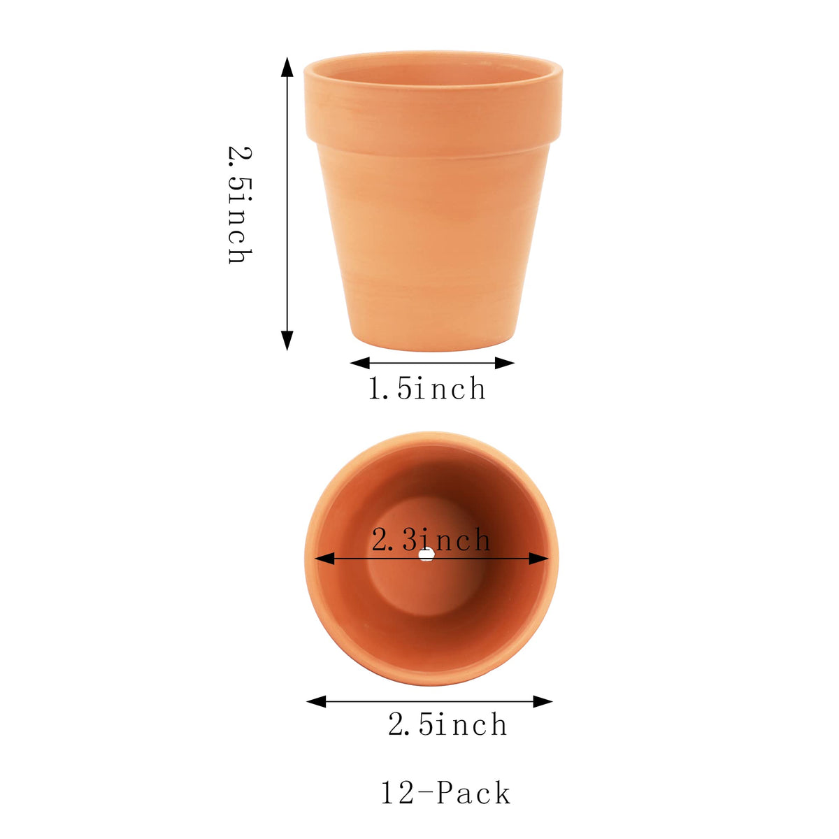 Yishang 2.5 inch Terracotta Pots with Drainage Holes,Small Mini Clay Ceramic Pottery Planter,Cactus