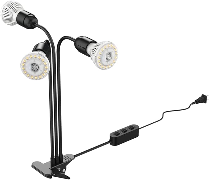 SANSI LED Grow Lights for Indoor Plants, 450W Full Spectrum 3-Head Gooseneck Grow Lamp with Ceramic