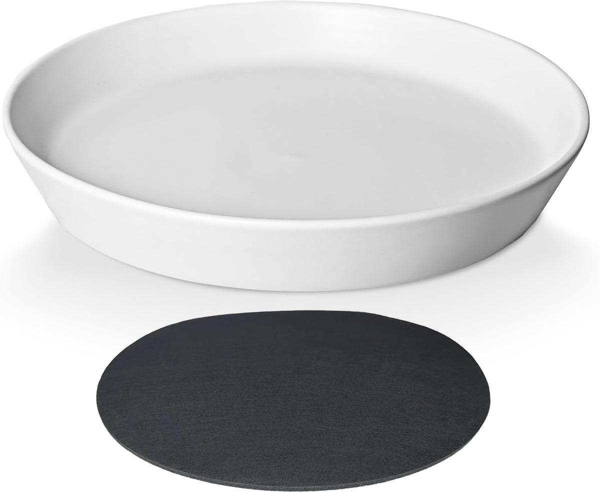 Plant Saucers 12 Inch (12.7 Inch) Plant Trays, Durable Round Glazed Ceramic Flower Plant Water Drip