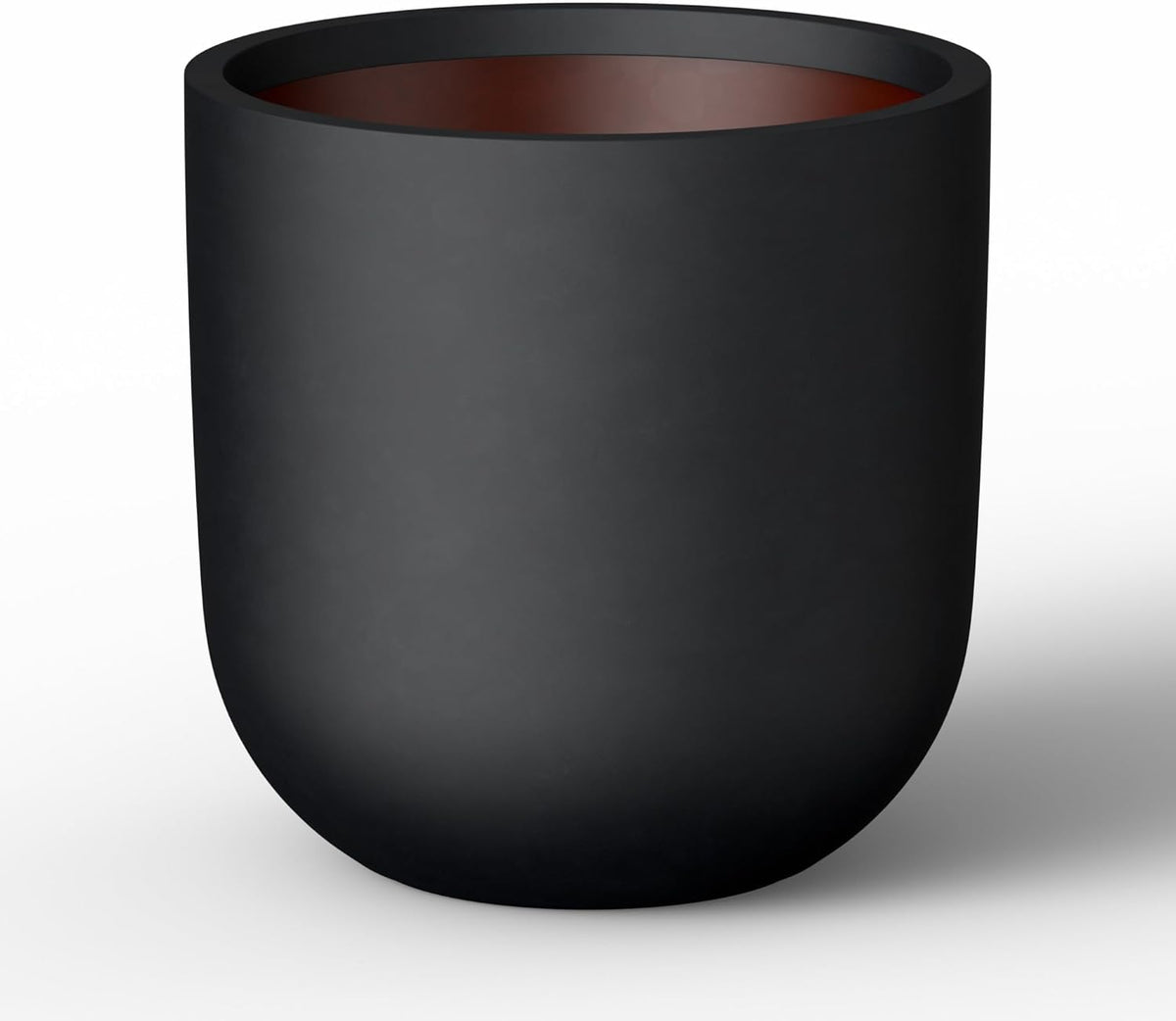 Kante 16.5" Round Concrete Planter, Large Cylinder Plant Pot with Curved Bottom and Drainage Hole