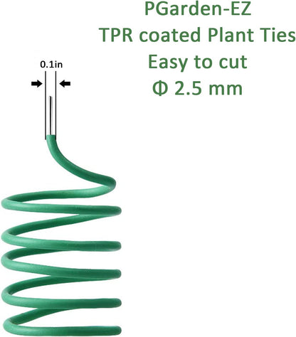 Plant Ties - 32.8ft Soft Twist Ties Green TPR Garden Ties Supply, for Supporting Plants Tomatoes