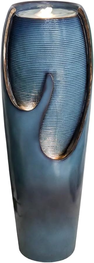 watnature 38.7"H Outdoor Water Fountains and Waterfalls - Indoor Water Jar Fountain Tall Floor