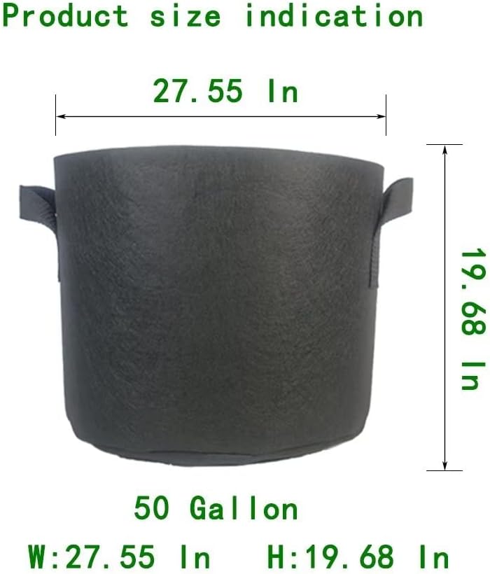 WEIFENG 3-Pack 50 Gallon Grow Bags Outdoor Plant Pots with Handles Potato Grow Bags