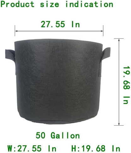 WEIFENG 3-Pack 50 Gallon Grow Bags Outdoor Plant Pots with Handles Potato Grow Bags
