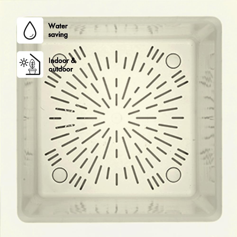 Deroma Millennium 19” Cube | Light & Durable Plastic | Indoor/Outdoor Square Pot for Patio | Water