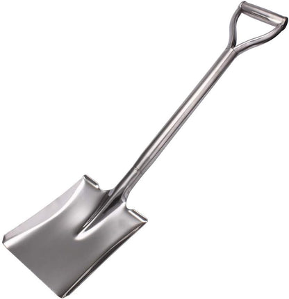31.5 Inch Flat Head Garden Shovel, D Handle Square Flat Spade Shovel for Gardening, All Stainless