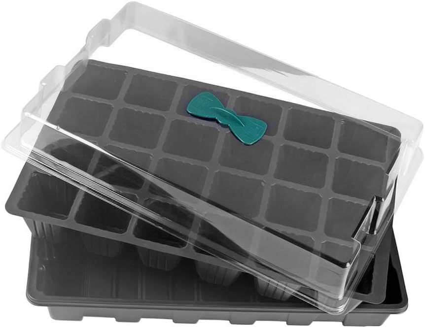 240 Cells -24 Grow Trays with Humidity Dome and Cell Insert - Mini Propagator for Seed Starting and