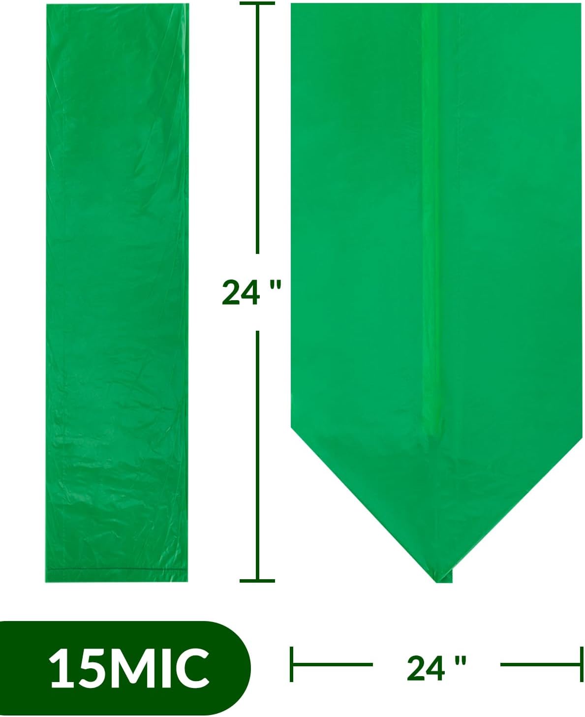 400 Count 100% Biodegradable and Compostable Trash Bags, 13-16 Gallon, 15 Microns, 24x24 Inches