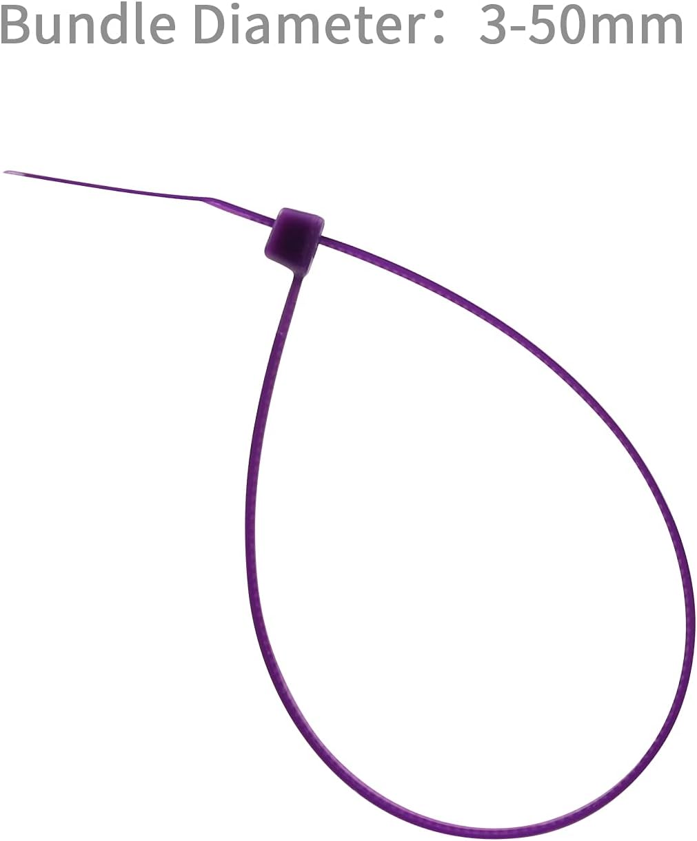 XINGO 8 Inch Purple Cable Zip Ties (500 Pack), 40 Lbs Tensile Strength-Heavy Duty, Self-Locking