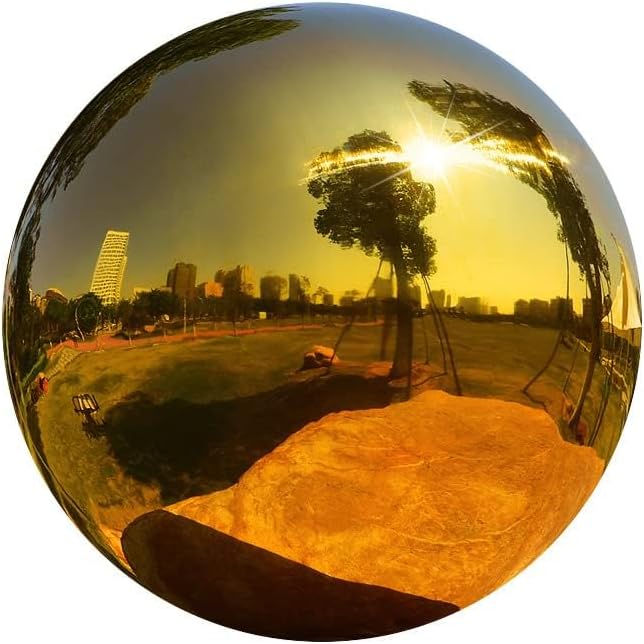 Nerien 6 Inch Gazing Ball, Stainless Steel Garden Mirror Globe, Polished Ornament Sphere, Hollow