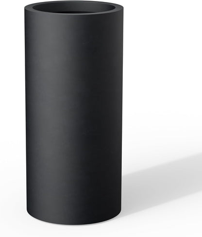 Kante 23.6 Inch Tall Cylindrical Planter, Large Round Plant Pots with Drainage Hole, Made with