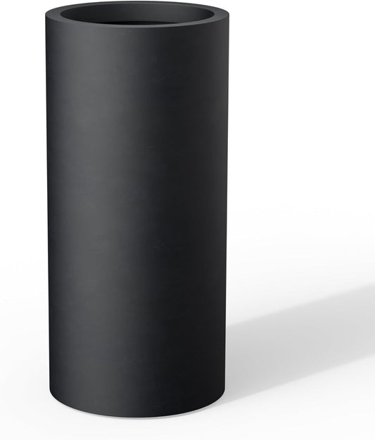 Kante 23.6 Inch Tall Cylindrical Planter, Large Round Plant Pots with Drainage Hole, Made with