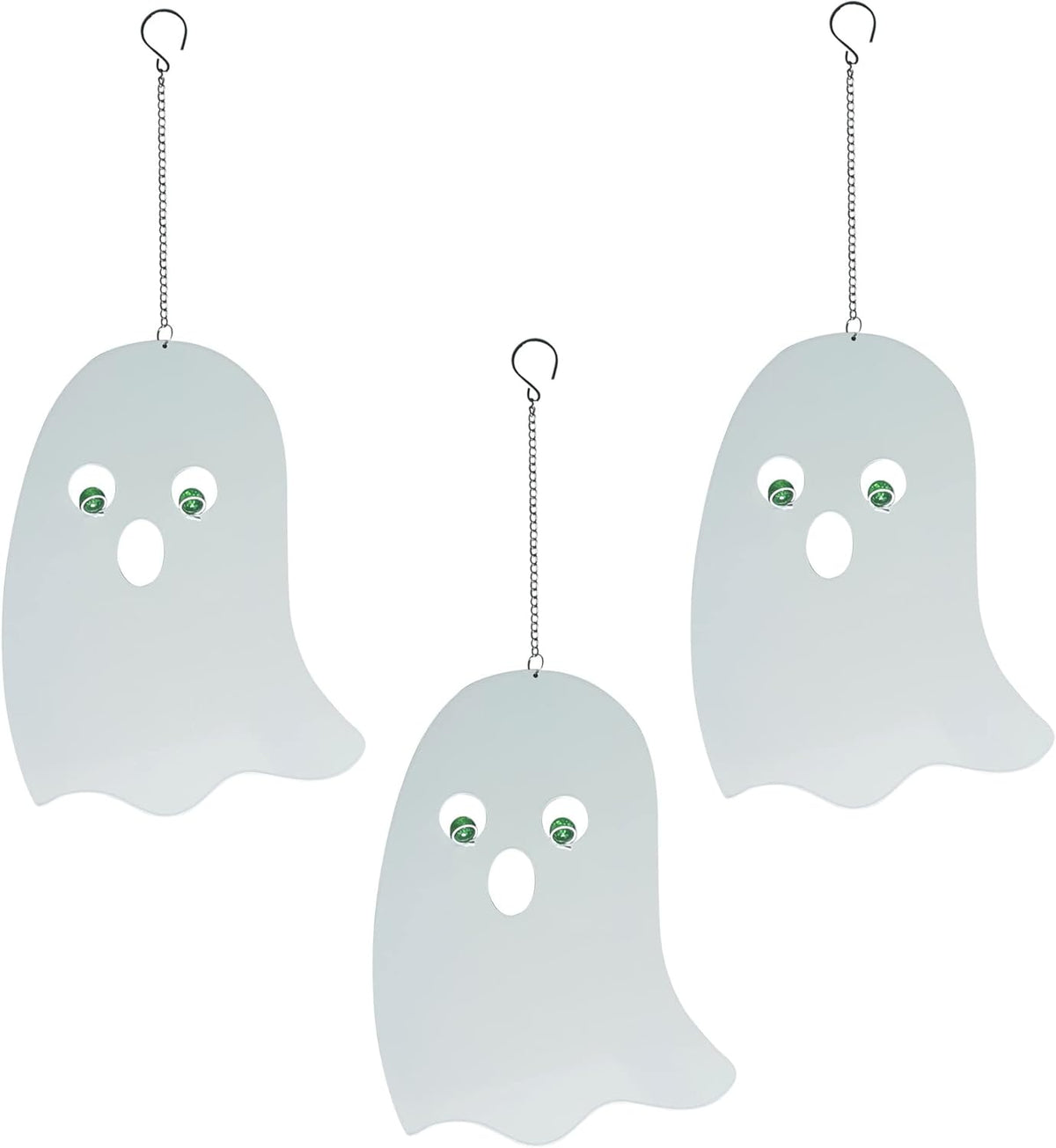 WAIU Outdoor Metal Hanging Ghosts, Halloween Decoration, Glow-in-The-Dark Ghosts, Silhouette