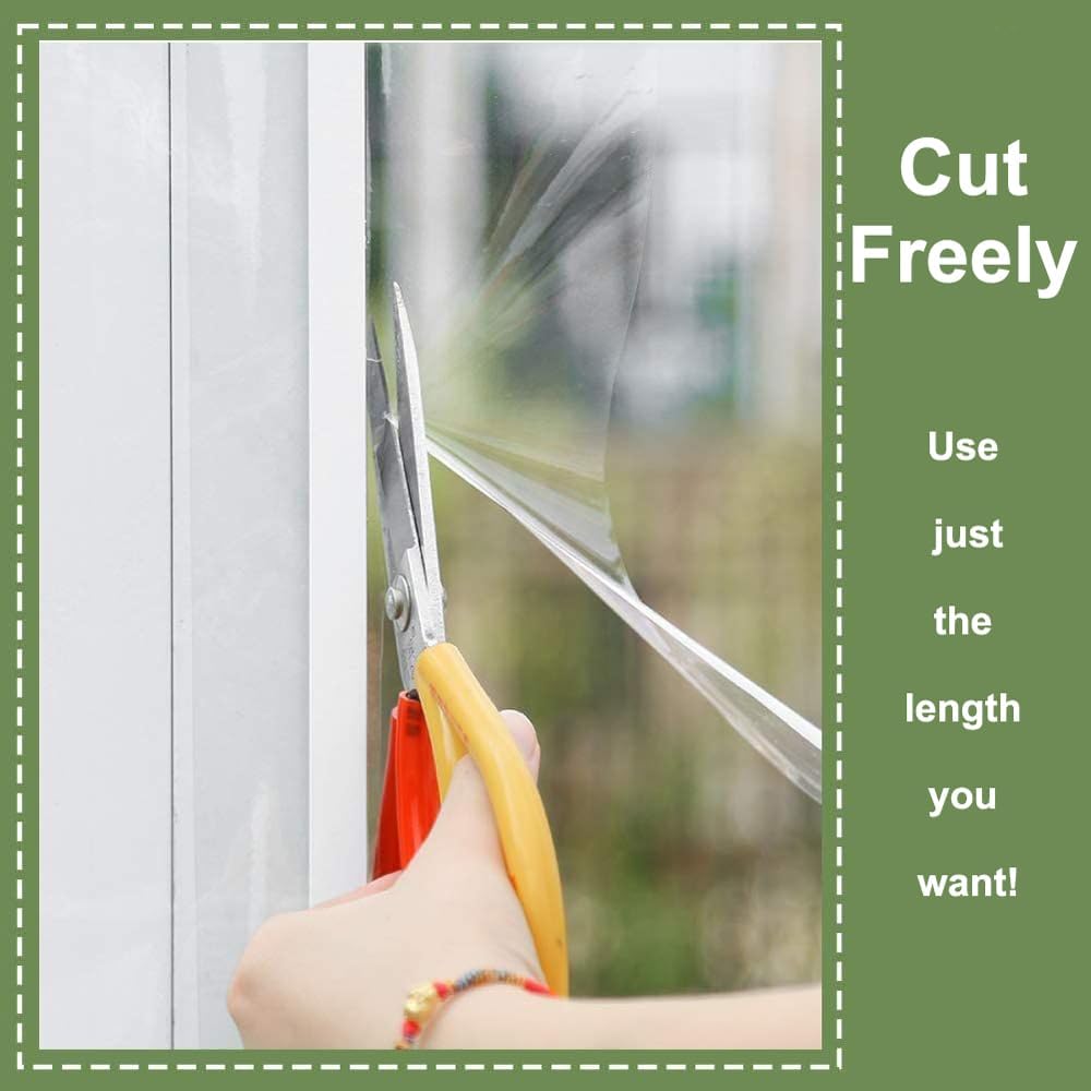 Plastic Sheeting, 4 Mil Thick Clear Polyethylene Film, Waterproof Multipurpose Tarp, Cuttable