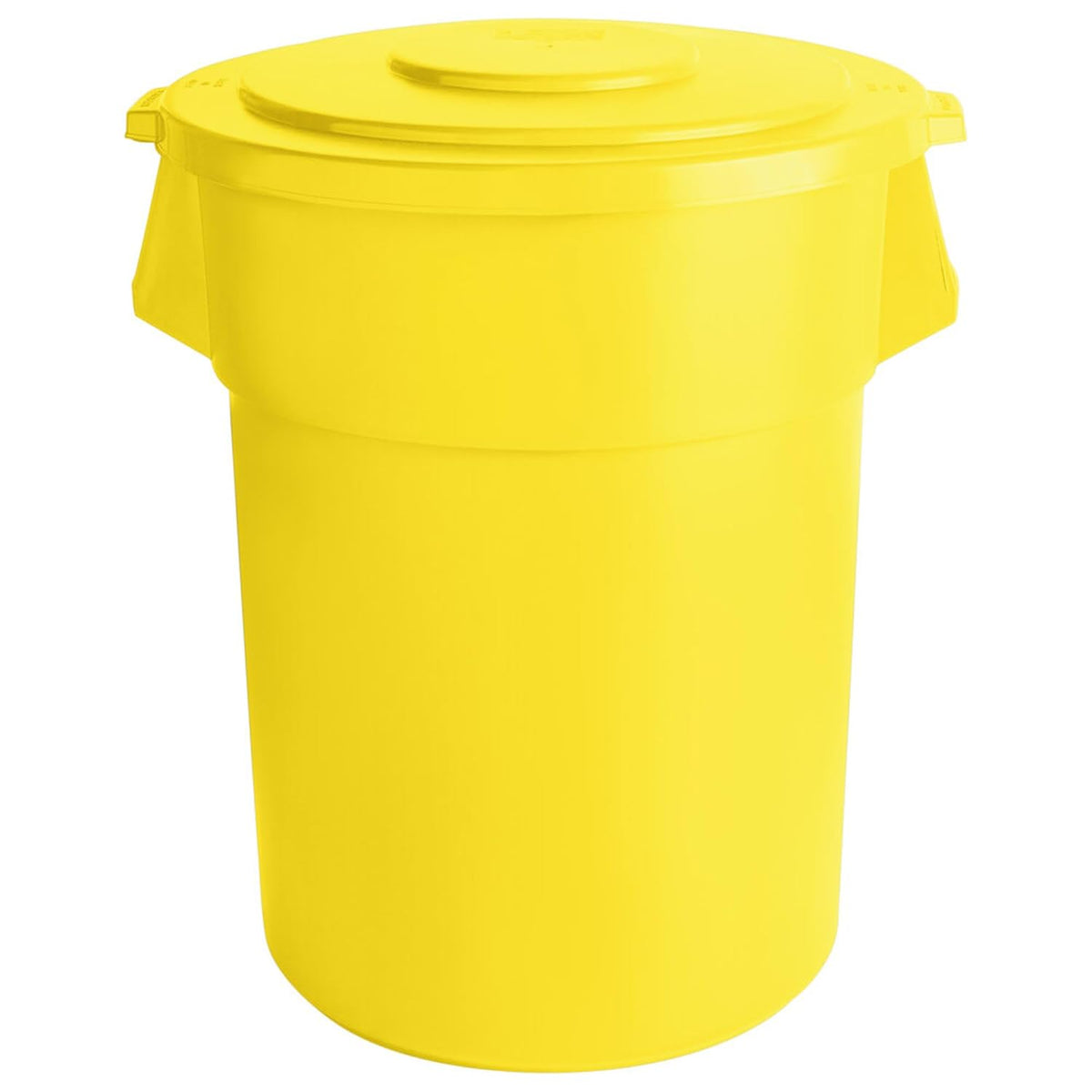 PRO&Family Trash can with Lid (Yellow, 55 Gallon)