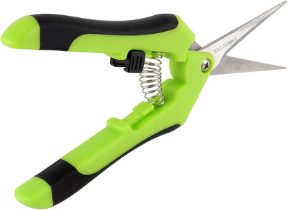 PINGEUI 12 Pack 6.5 Inches Green Micro Tip Pruning Snips, Bud Trimming Scissors with Straight Tip