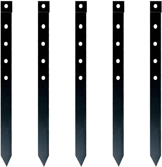 24Pcs Metal Garden Landscape Edging Stakes Black,10in anchoring Stakes Landscape Anchoring Spikes