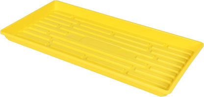 SUNPACK 10" x 20" Heavy Duty Shallow Plastic Seed Starting Tray, Yellow, 1" - No Drainage Holes