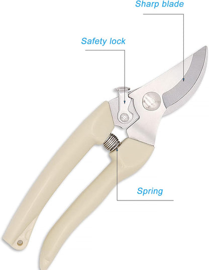 Curve Gardening Scissor with Sharp Stainless Steel Blade Garden Shears for Cutting Flowers Trimming