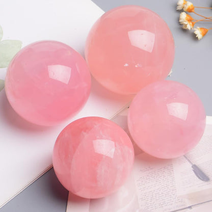5-6CM/1.97-2.36inch Natural Pink Crystal Ball Rose Quartz Sphere Polished Divination Ball