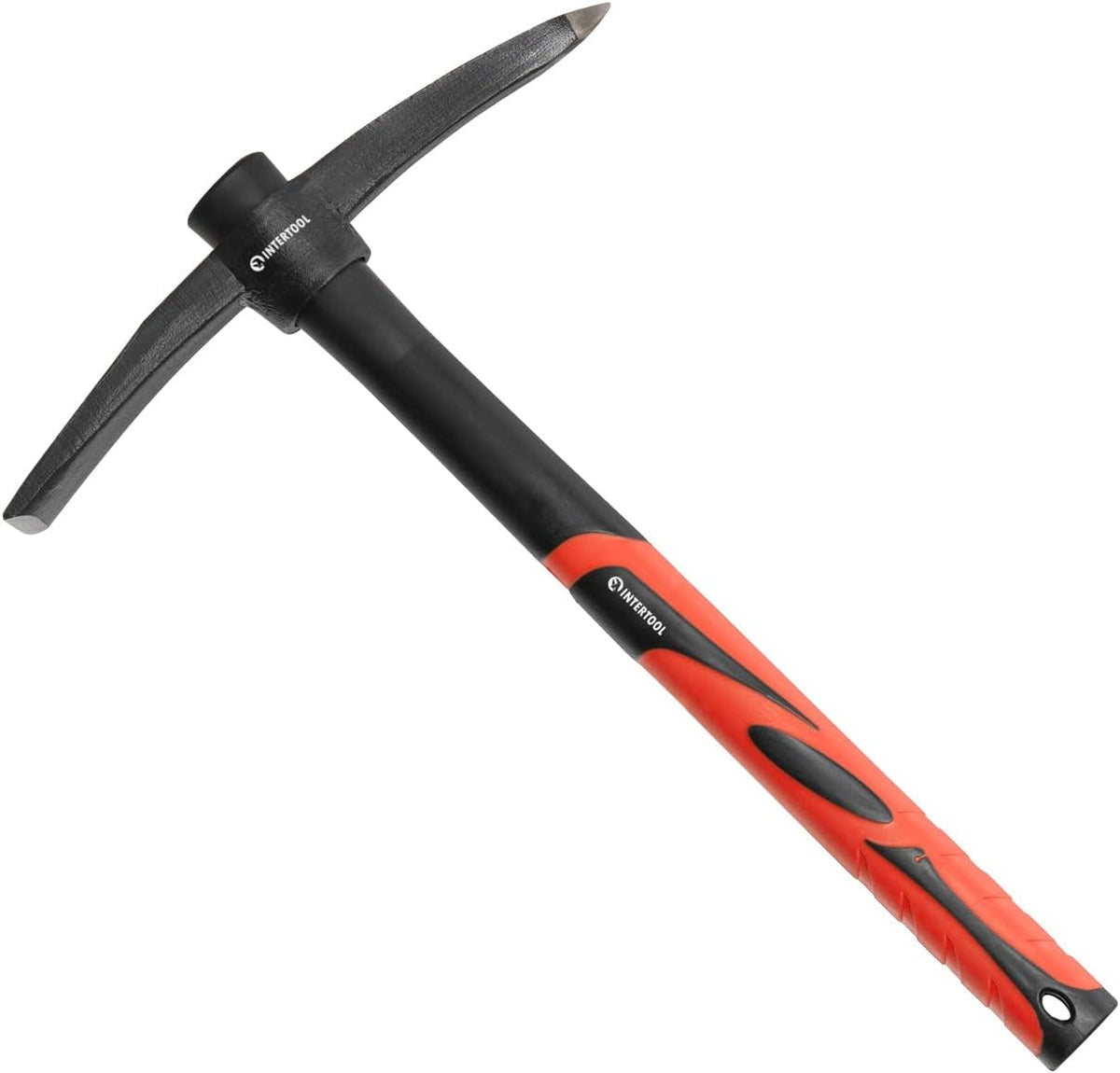 INTERTOOL Small Pickaxe - 1.5 lb Forged Steel Weeding Hoe – Pick Mattock 15-Inch with Anti-Slip