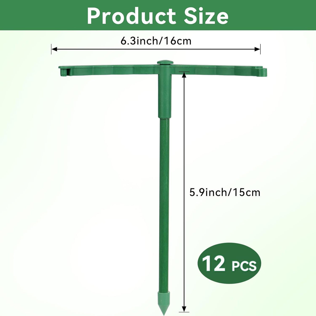 12 Pack Plant Support Stakes, 6.3 x 5.9 Inch Plastic Plant Cage Holders, Half Round Plants Support