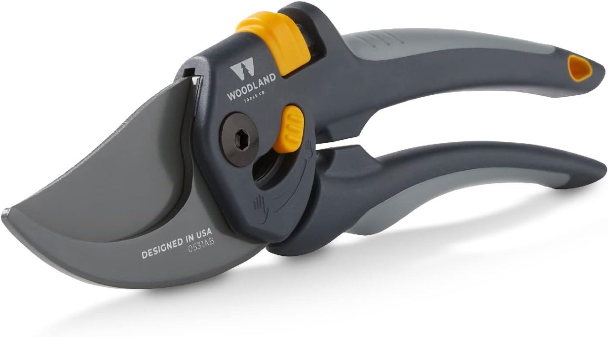 Woodland Tools Co. Heavy Duty Bypass Pruning Shears – 5/8" Cut Capacity, High Carbon Steel Blade