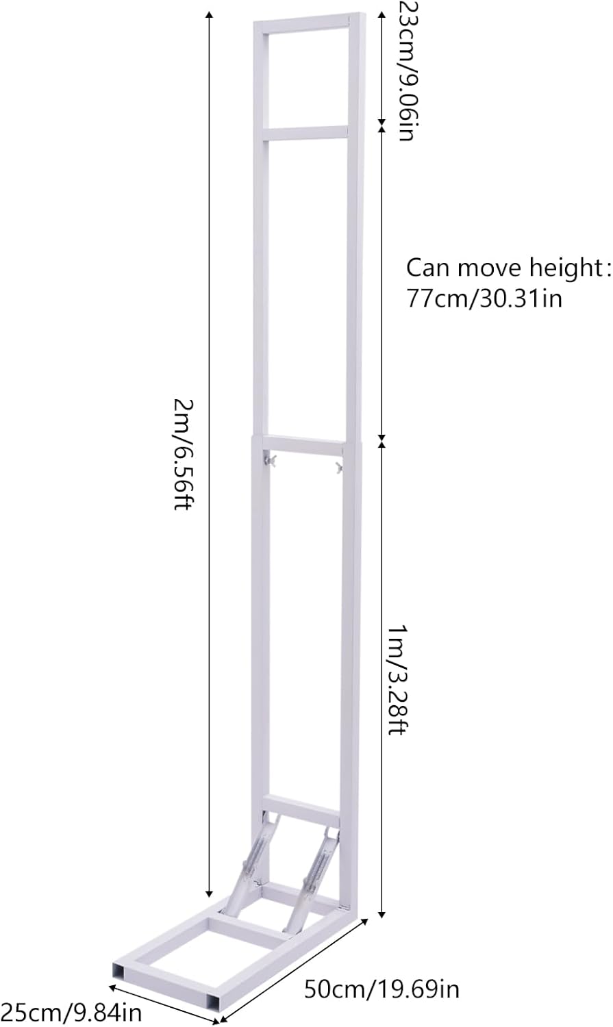DYNAMI White Square Wedding Backdrop Stand,Metal Arch Backdrop Stand w/Foldable Base,Adjustable