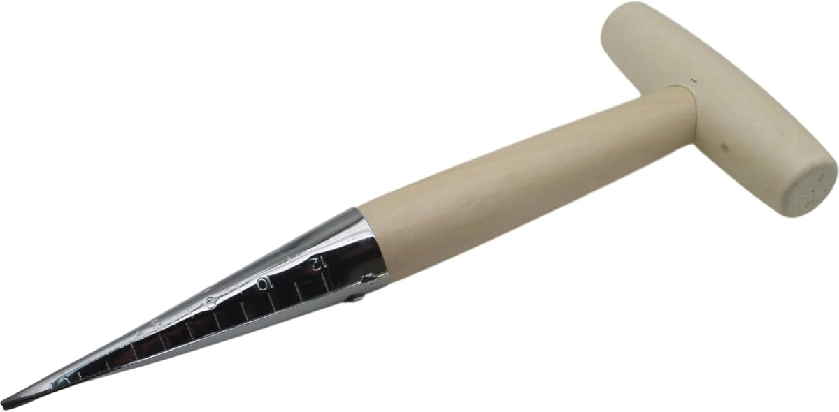 Garden Hand Dibber Seed Planter Tool Stainless Steel Sow Dibbler with Wooden Handle Garden Hole