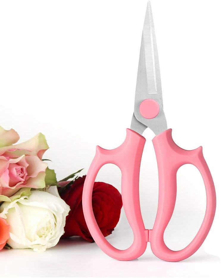 Leize Flower Scissors, Premium Thickened Stainless Steel Floral Shears, Strong Pruner for Flowers