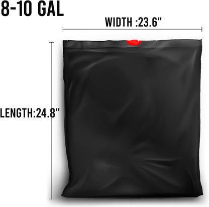 8-10 Gallon Trash Bags Drawstring, 600 Count Bulk, Black & Unscented Multi-purpose Garbage Bags for