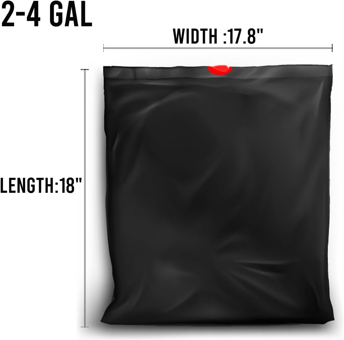 2-4 Gallon Trash Bags Drawstring, 100 Count Bulk, Black & Unscented Small Multi-purpose Garbage