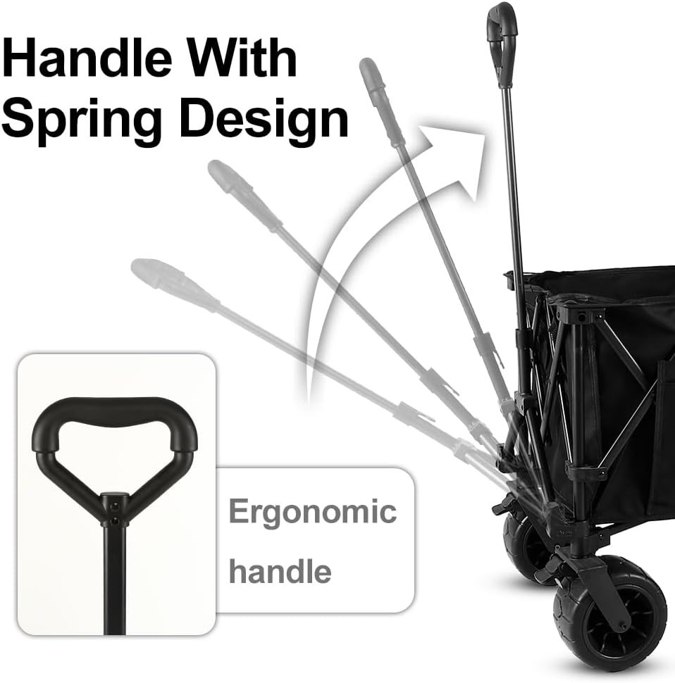 Whitsunday Collasible Wagon, Large Capacity 400Lbs, All-Terrain Wheels Heavy Duty Utility Wagon for