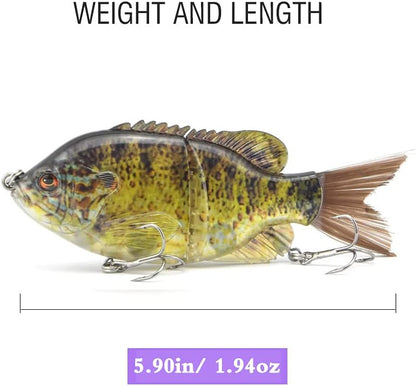 5.9in Multi Jointed Swimbait Fishing Lures Bait,2 Segment Big Giant Sinking Fishing Bass