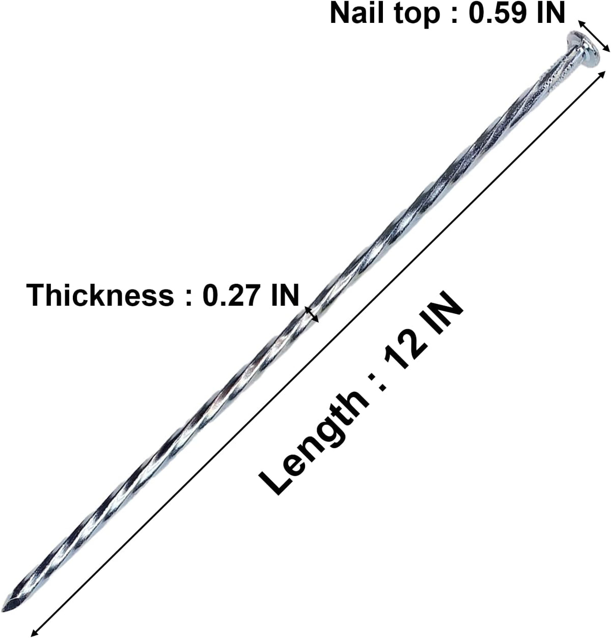 Artificial Turf Stakes Galvanized Spiral Landscape Spikes 12IN Weed Barrier Fabric Stakes for Paver