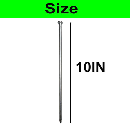 Metal Stakes, 10 Inch 50Pcs Galvanized Landscape Spikes,Garden Nails for Turf,Weed Barriers,Tent