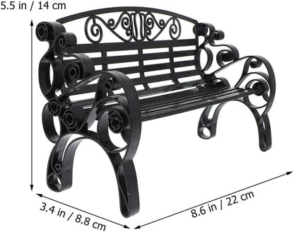 NUOBESTY 2Pcs Dollhouse Miniature Bench Mini Park Chair Mini Park Benches Fairy Garden Decoration