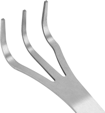 Stainless Steel Root Rake 3-Prong Loosen Soil Bonsai Tree Tools with Ergonomic Handle for Outdoor