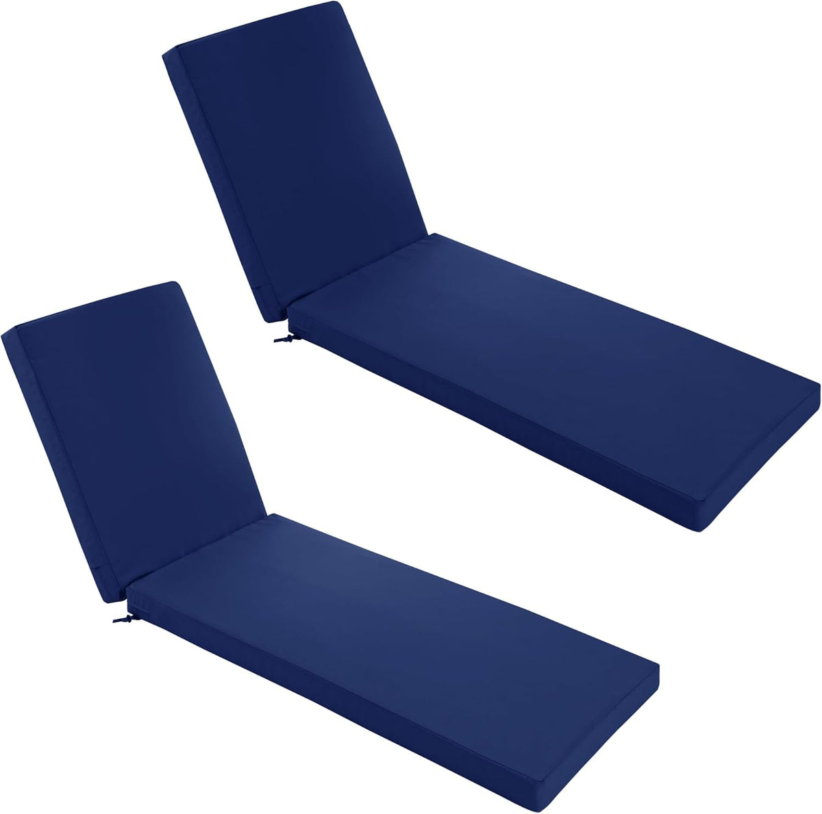 Chaise Lounge Cushions Outdoor Set of 2 - Waterproof and Fade Resistant Sun Lounger Replacement