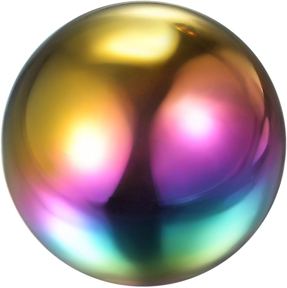 uxcell Rainbow Gazing Ball 3.15 Inch 80mm Reflective Sphere Polished Hollow Ball, Stainless Steel