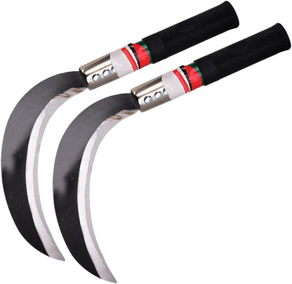 DOITOOL 2pcs Weeder Device Cutter Sickle Manganese Gardening Harvest Steel Grass Hook Reaping Tool