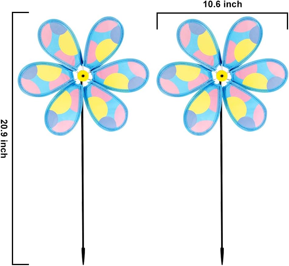 4PCS Wind Spinners for Yard and Garden, Lawn Yard Decorations Pinwheels Colorful Whirligigs