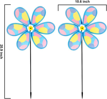 4PCS Wind Spinners for Yard and Garden, Lawn Yard Decorations Pinwheels Colorful Whirligigs