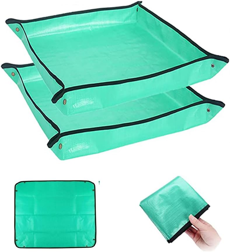 BIUWING 2PCS 39.4" x 39.4" Plant Repotting Mat Waterproof Transplanting Mat Indoor Succulent