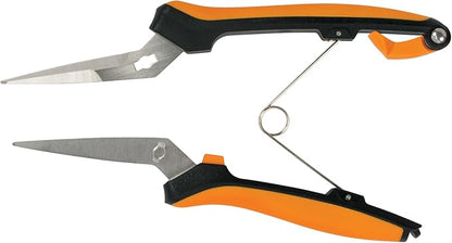 Fiskars Curved Micro-Tip Pruning Snips - 6" Garden Shears with Sheath and SoftGrip Handle - Yard
