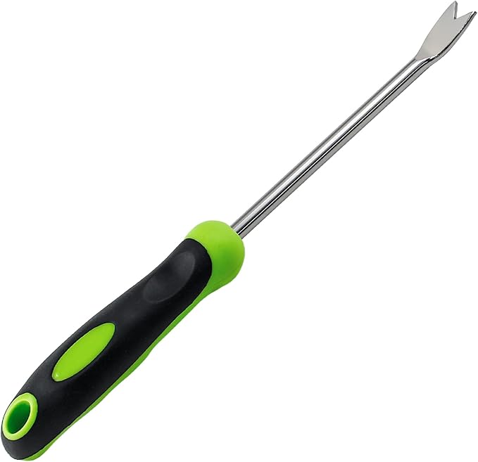 Dandelion Weeder Puller Tool with Soft Handle, Stainless Steel Garden Weed Remover Tool Weed Puller