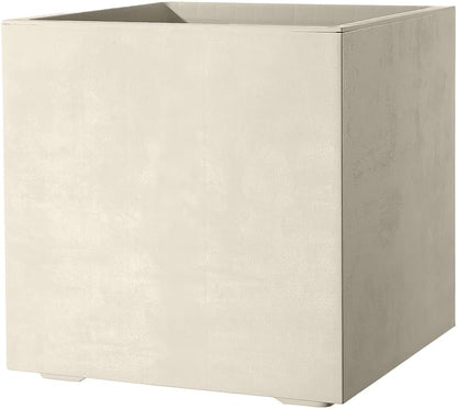 Deroma Millennium 10” Cube Planter | Light & Durable Plastic | Indoor or Outdoor Square Pot for