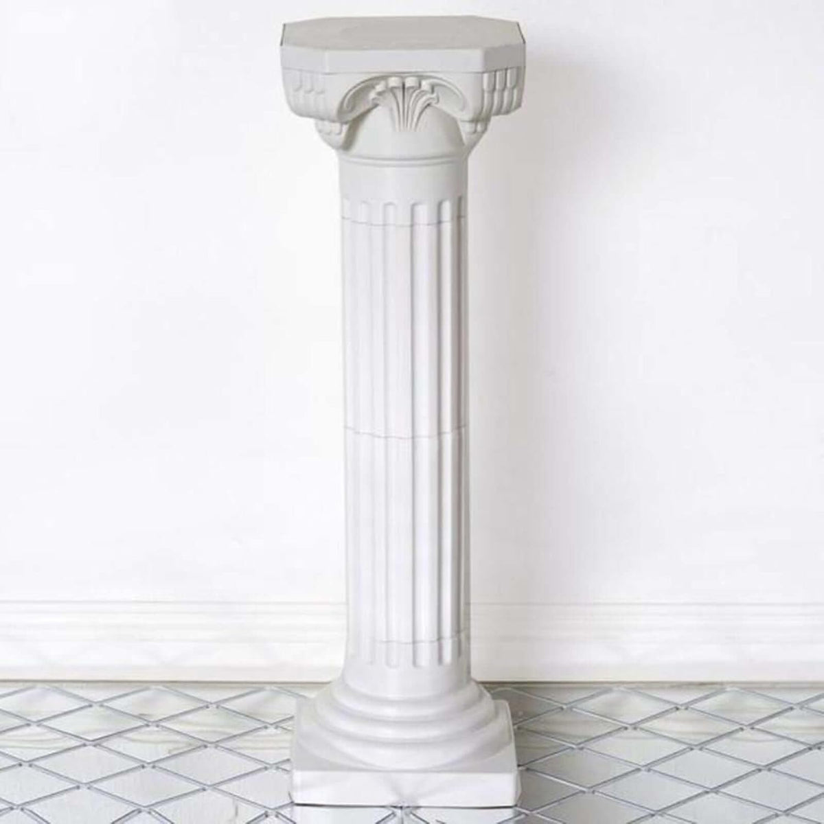 Efavormart 4 Pack 36" Tall White PVC Height Adjustable Empirical Roman Inspired Pedestal Column