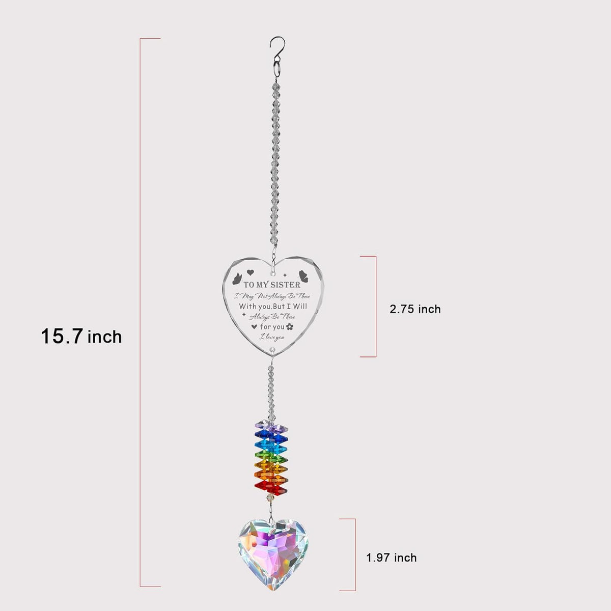 Crystal Suncatcher Gifts for Sister Birthday, Sisters Gifts from Sister, Unique Gifts for Sister